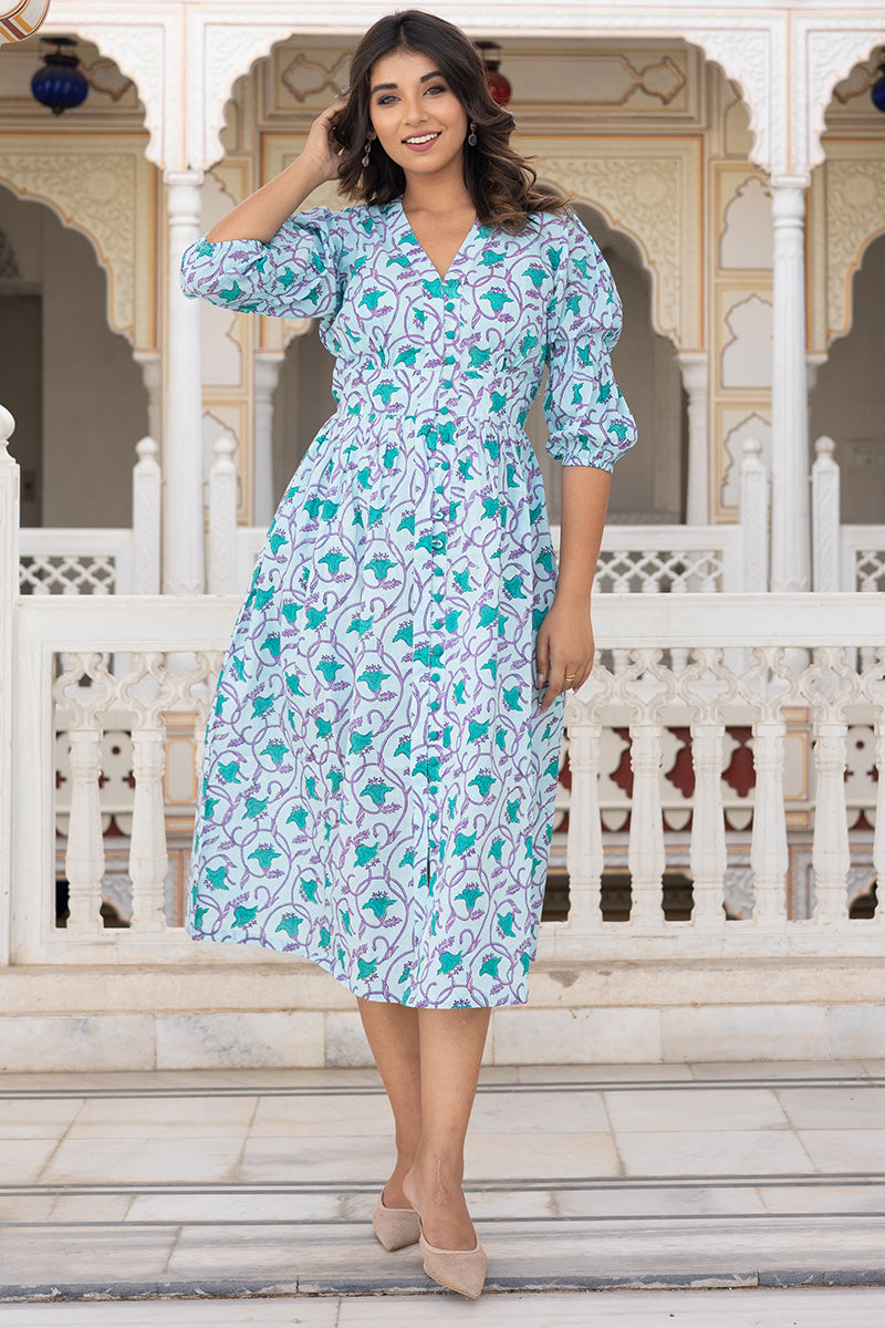 Light Blue Cotton Dress Light Blue Cotton Dress