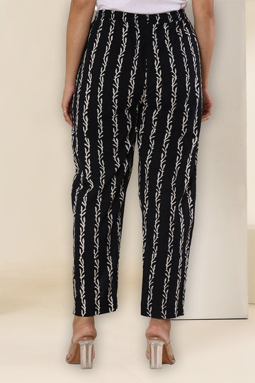 Black and White Organic Cotton Narrow Pants