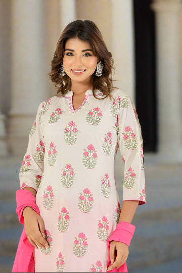 White Cotton Straight Kurta