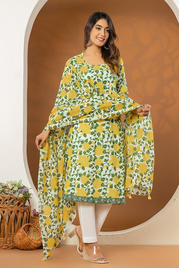 Marigold Printed Kota Dupatta