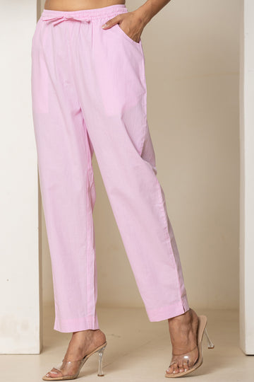 Pink Organic Cotton Narrow Pants