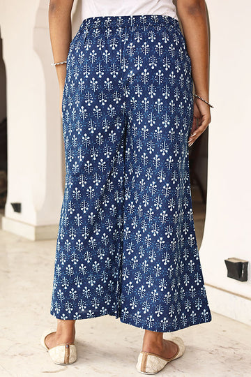 Indigo Organic Cotton Palazzo Pants