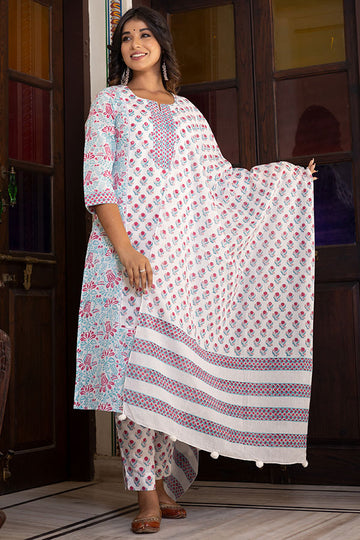 White Pink Organic Mulmul Dupatta