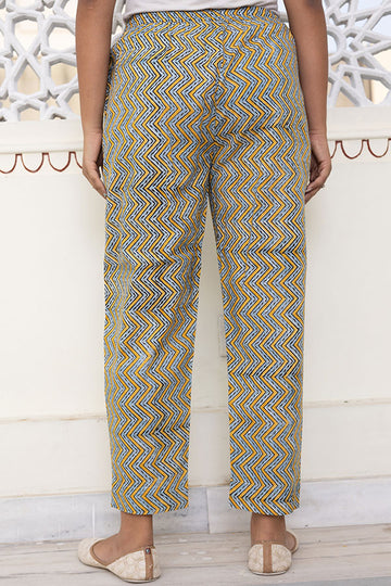 Yellow Organic Cotton Narrow Pants