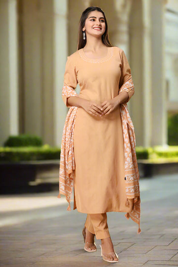 Tussar Handloom Cotton Straight Kurta with Pockets