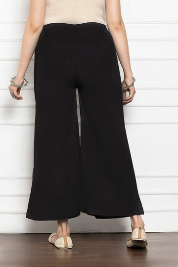 Black Organic Cotton Palazzo