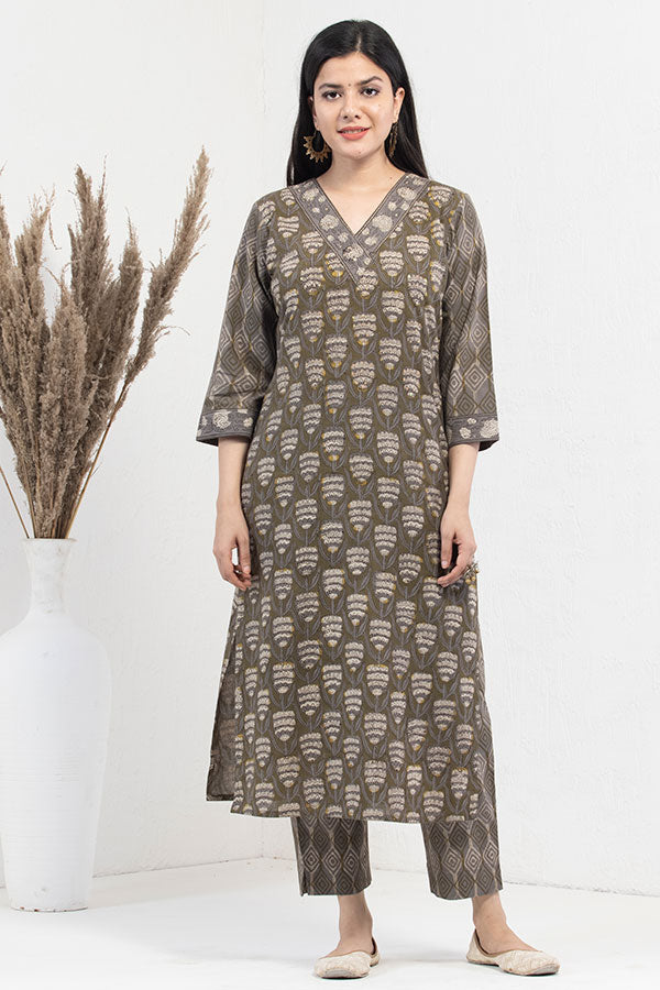 Brown - Unstitched Plain Cotton Kurta Material (2.5M) 50