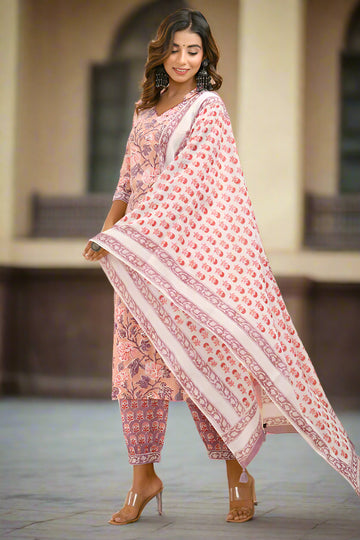 Parasol Peach Organic Cotton Dupatta