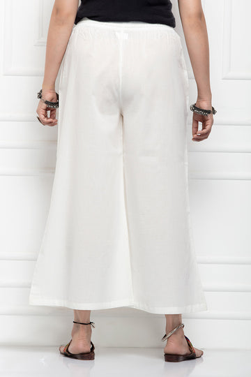 Off White Organic Cotton Palazzo