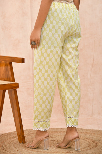 Lime Green Organic Cotton Narrow Pants