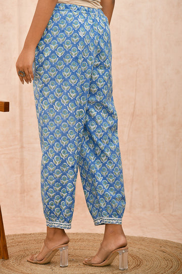 Blue White Organic Cotton Balloon Pants