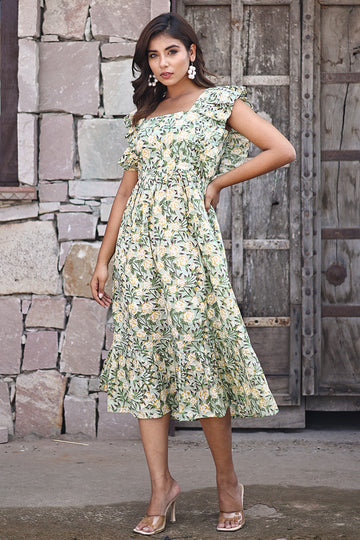 Green Yellow Organic Cotton Dress