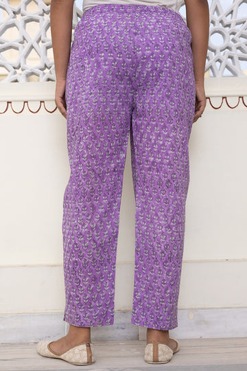 Purple Organic Cotton Narrow Pants