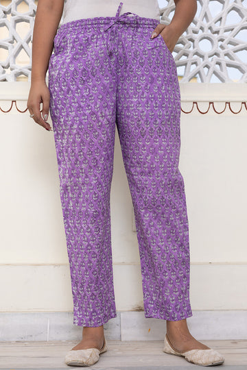 Purple Organic Cotton Narrow Pants