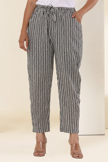 Black and Grey Organic Cotton Narrow Pants