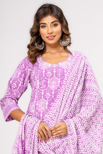 Violet A-line Organic Cotton Kurta