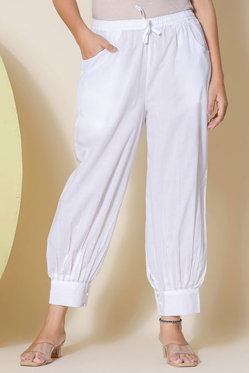 White Organic Cotton Afghani Pants