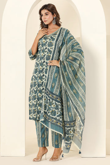 Indigo Ajrakh Mulmul Dupatta