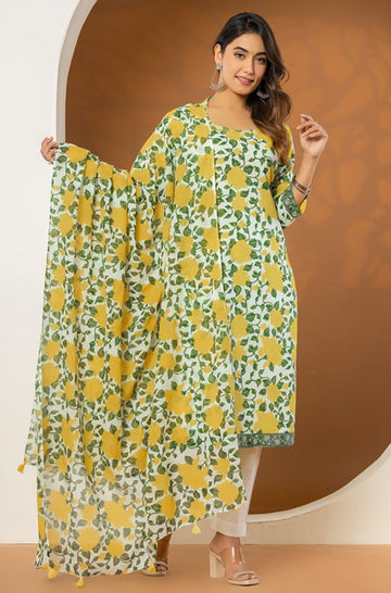 Marigold Printed Kota Dupatta