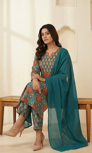 Green Kota Doria Dupatta