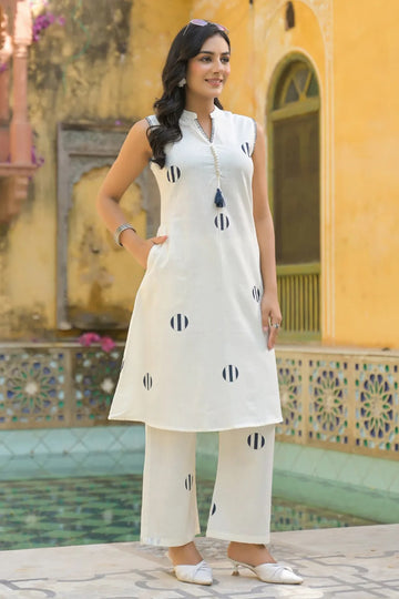 Off-White Blue Linen Co-ord Set