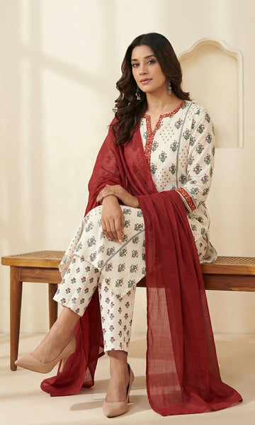 Red Cotton Voile Dupatta