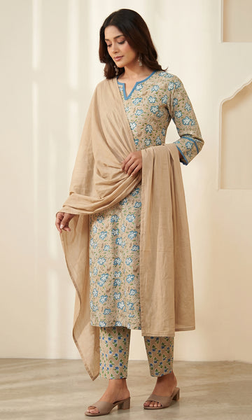 Light Brown Cotton Voile Dupatta