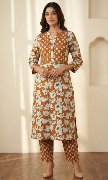 Orange Straight Kurta
