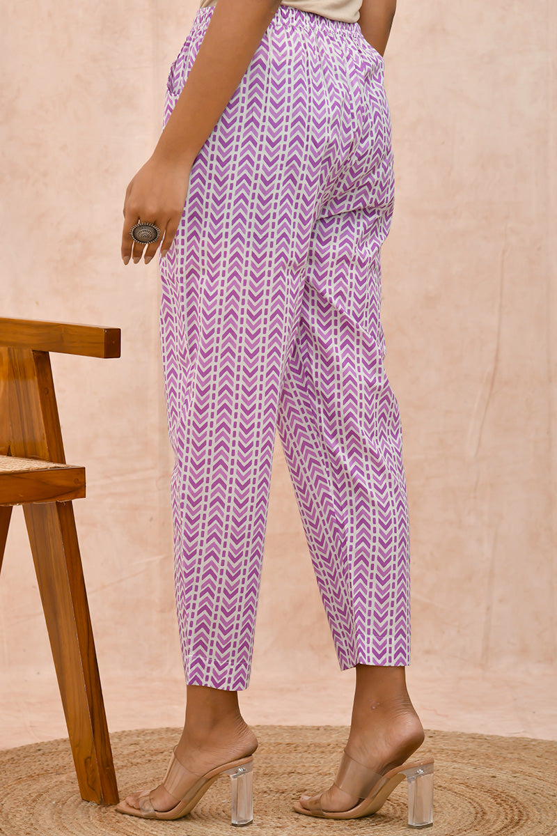 Buy Purple Solid Silk Trousers Online at Rs.359 | Libas