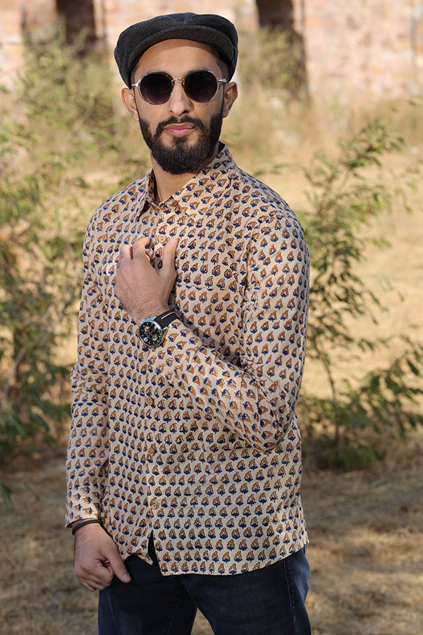 Bagru  Printed Organic Cotton Shirt