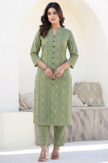 Green Straight Co-Ord Set