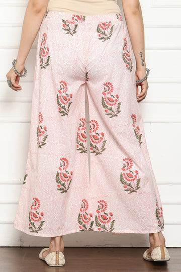 White Orange Regular Organic Cotton Palazzo