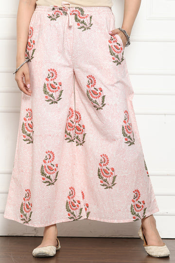 White Orange Regular Organic Cotton Palazzo