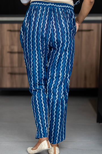 Indigo Organic Cotton Narrow Pants for Women